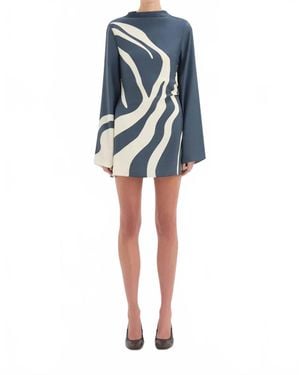 SIR. Lilou Long Sleeve Mini Dress - Blue