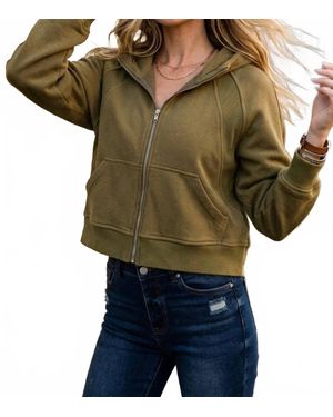 SurelyMine Canyon Vintage Cropped Zip Hoodie - Green