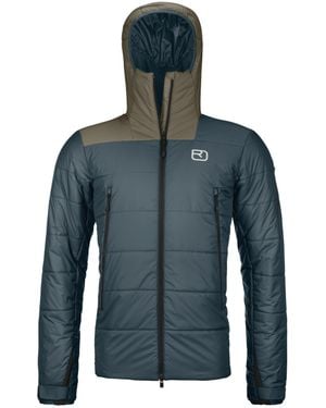 Ortovox Swisswool Zinal Quilted Hooded Ski Jacket - Blue