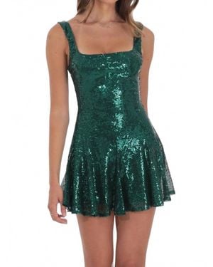Loly In The Sky Star Of The Night Sequin Mini Dress - Green
