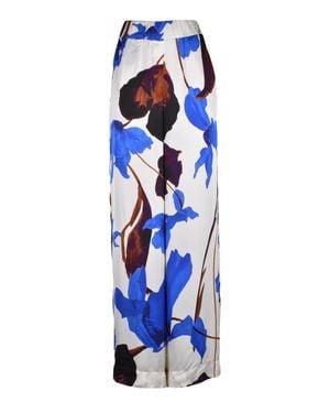 Kaos High-Waisted Wide Leg Pants With Floral Print - Blue