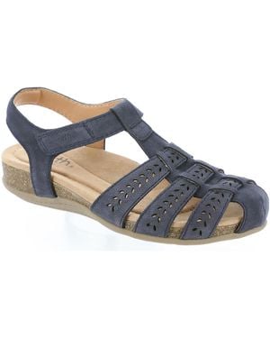 Earth Birdy Leather Strappy Sandals - Blue