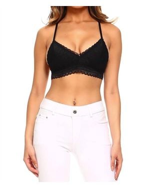 Yelete Supersoft Lace Triangle Bralette - Black
