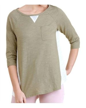 Umgee Raglan Sleeve Top - Gray
