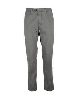 Modfitters Cotton Stretch Pants With Mid-Rise Waist - Gray