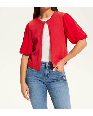 Fdj Eliana Elbow Sleeve Cardigan - Red