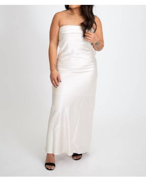 In The Beginning Strapless Open Back Maxi Dress - White