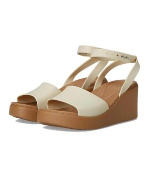 Crocs™ Brooklyn 209406-0Ob Sandal Sandstone Ankle Strap Wedges Zogg2961 - Metallic