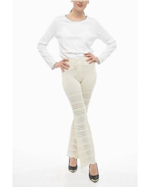 Amiri Checkered Crochet Flare Pants - White