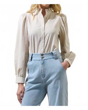 Sugarlips Doris Stripe Button-Down Blouse - Blue