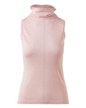 Kinross Cashmere Seamed Funnel Tank - Pink