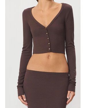ÉTERNE Cropped Cardigan - Gray