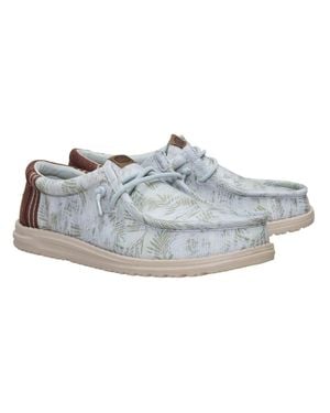 HEYDUDE Wally 45244-3Bl Mensm Harbor Washed Palm Casual Shoes Shop627 - Gray