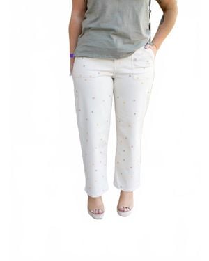 Charlie b Embroidered Denim Pant - Gray