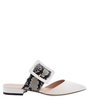 Bally Jemina Pointed-Toe Leather Mules, Brand Size 35 Us Size 4.5 - White