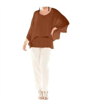 Oh My Gauze Twins Double Layered Top - Brown