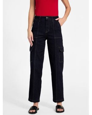 Guess Natalie High-Rise Cargo Jeans - Blue