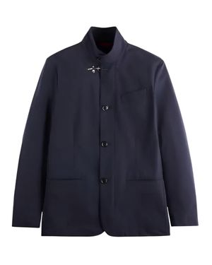 Fay Tailored Stretch Nylon Flap Jacket - Blue