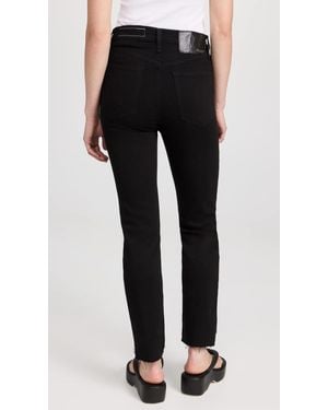 Rag & Bone Wren Slim Fit Raw Cuffs Stretch Denim Jeans - Black
