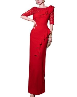 BURRYCO Solid Maxi Dress - Red
