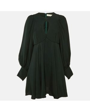 Zimmermann Dark Crepe Keyhole Detail Mini Dress - Green