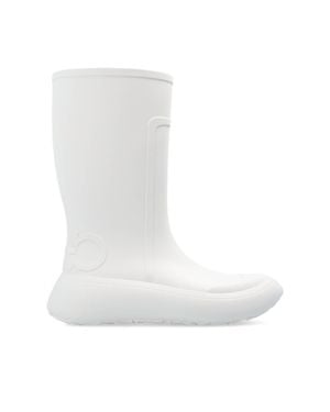 Ferragamo Rain Boots With Logo - White