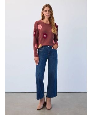 Fdj Olivia Wide Leg Denim Ankle Jeans - Blue