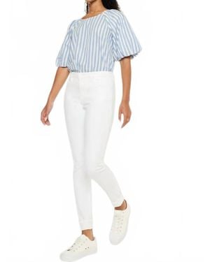 Kancan Mid Rise Cuffed Ankle Skinny Jeans - Blue