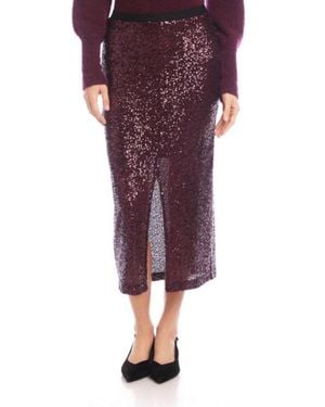 Karen Kane Sequin Midi Skirt - Purple