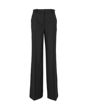 P.A.R.O.S.H. Wide-Leg Pants With High Waist And Front Button Closure - Black