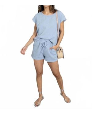 Bobi Tie Waist Shorts - Blue