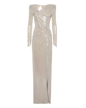 Philipp Plein Split Leg Midi Dress Piercing - White