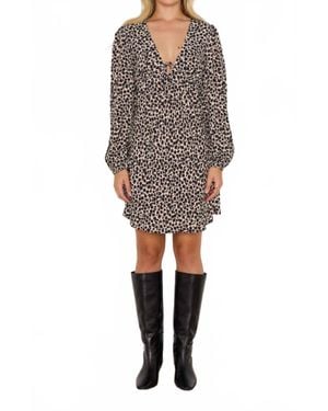 MINKPINK Elka Long Sleeve Mini Dress - Gray