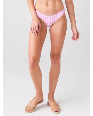Ephemera Gingham Classic Hipster Bikini Bottom - Pink