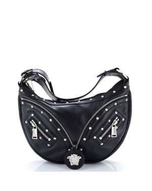 Versace Repeat Hobo Studded Leather - Blue