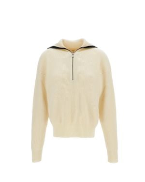 Barena Cream Merino Wool Half-Zip Sweater - Natural
