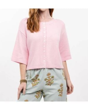 Ivy Jane Cardigan Elbow Sleeve Sweater - Red