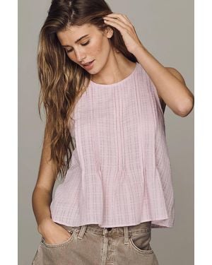 Pilcro 100% Cotton Pintuck Tank Top - Pink
