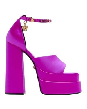 Versace Medusa Aevitas Platform Sandals - Purple