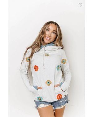 Ampersand Ave Doublehood Sweatshirt - White