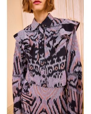 Ulla Johnson Mathilde Long Sleeve Blouse Top - Purple