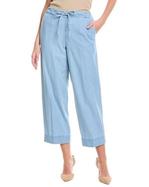 Jones New York Chambray Tie-Waist Stitch Hem Pant - Blue