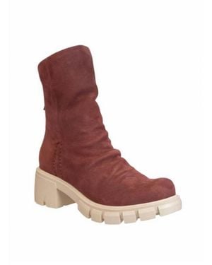 Naked Feet Protocol Heeled Mid Shaft Boots - Red