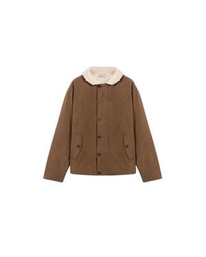 Pence Cesare Nutmeg Cotton Teddy Jacket - Brown