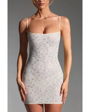 Oh Polly Embellished Bodycon Mini Dress - Gray