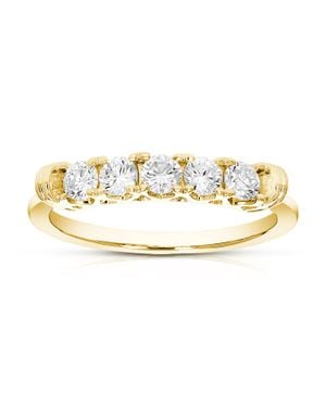 Vir Jewels 1/2 Cttw Lab Grown Diamond 5 Stone Engagement Ring - Metallic