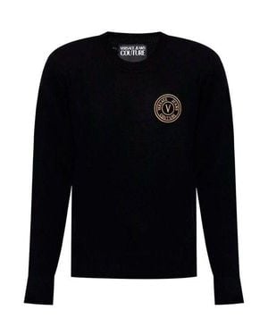 Versace Cashmere Blend Knit Sweater - Black