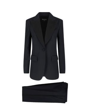 Dondup Virgin Wool-Blend Double Breasted Suit - Black
