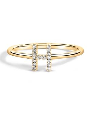 Haus of Brilliance 10K Diamond Accent Initial "A-Z" Ring - Metallic