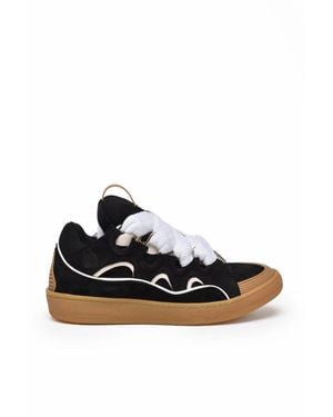 Lanvin Curb Suede Sneakers - Black